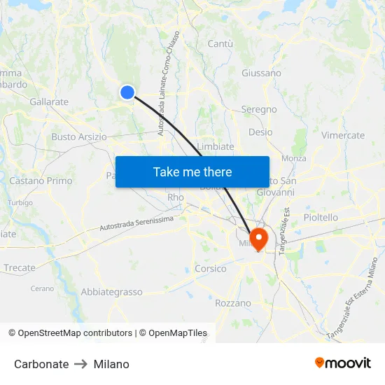 Carbonate to Milano map