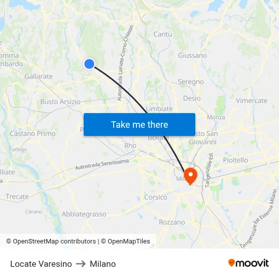 Locate Varesino to Milano map