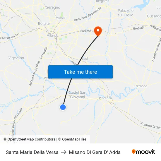 Santa Maria Della Versa to Misano di Gera d'Adda map