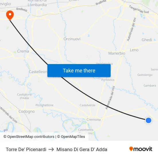Torre De' Picenardi to Misano di Gera d'Adda map