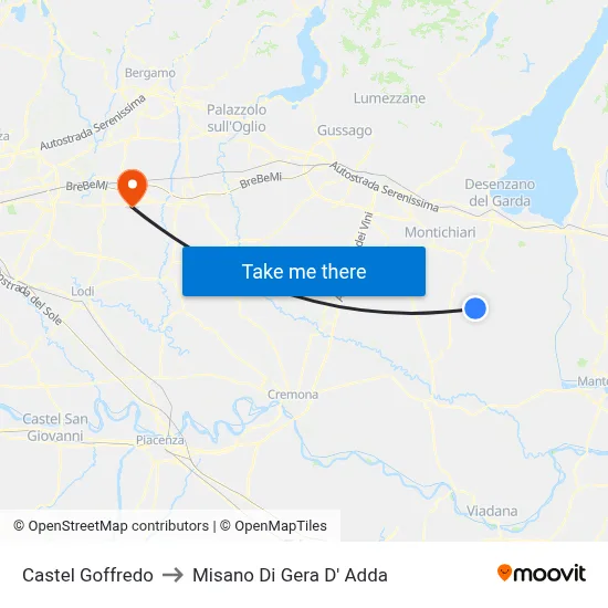 Castel Goffredo to Misano di Gera d'Adda map