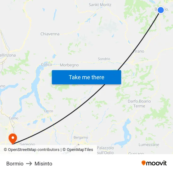 Bormio to Misinto map