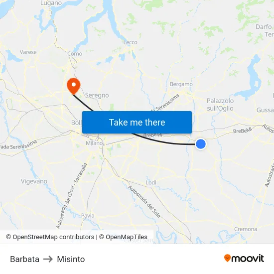 Barbata to Misinto map