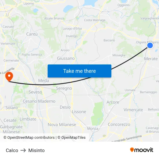 Calco to Misinto map