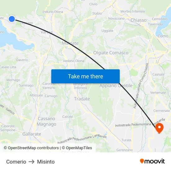 Comerio to Misinto map