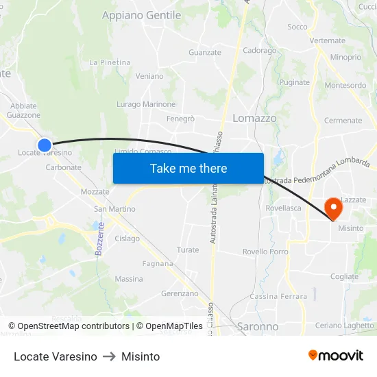 Locate Varesino to Misinto map