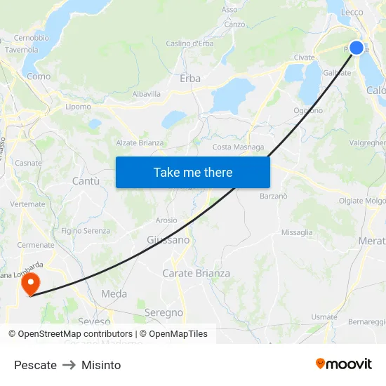 Pescate to Misinto map