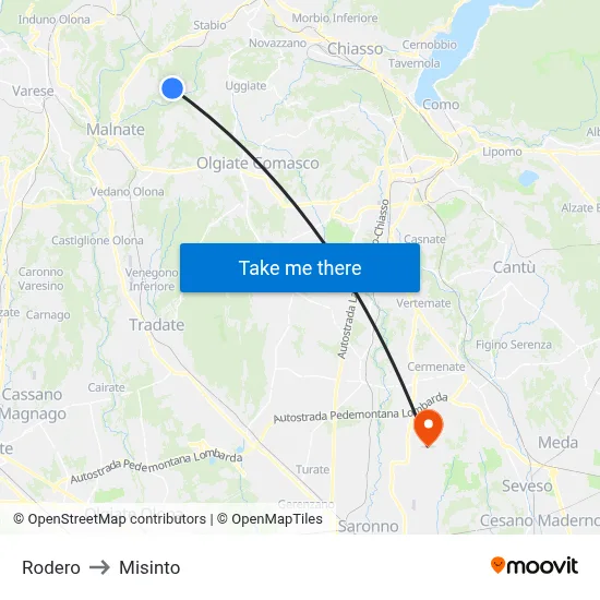 Rodero to Misinto map