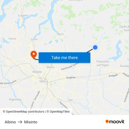 Albino to Misinto map