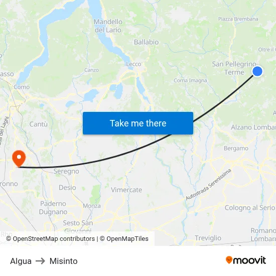 Algua to Misinto map