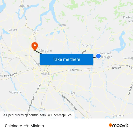Calcinate to Misinto map