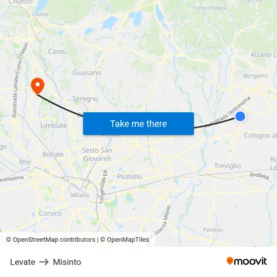 Levate to Misinto map