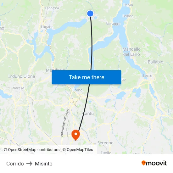 Corrido to Misinto map