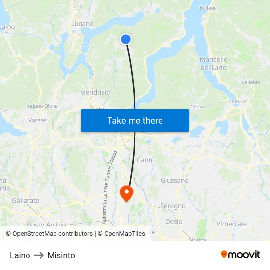 Laino to Misinto map