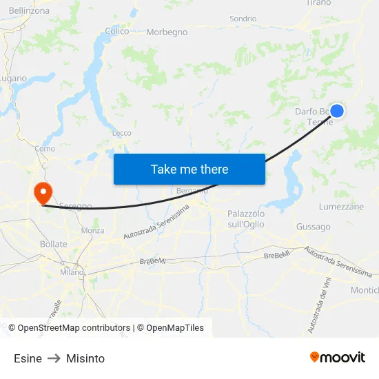 Esine to Misinto map