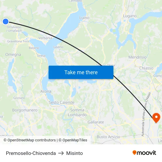 Premosello-Chiovenda to Misinto map