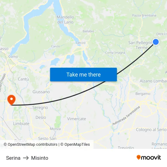 Serina to Misinto map
