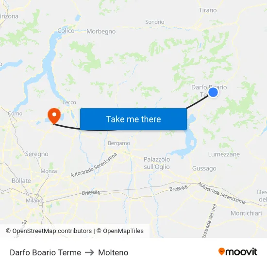 Darfo Boario Terme to Molteno map