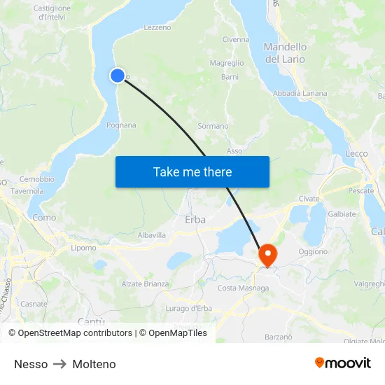 Nesso to Molteno map