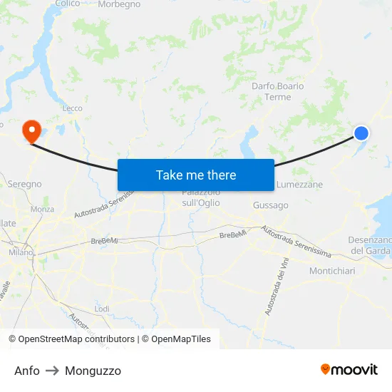 Anfo to Monguzzo map