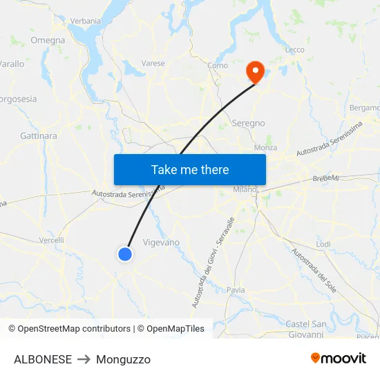 ALBONESE to Monguzzo map