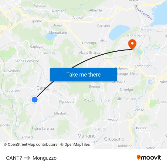 CANT? to Monguzzo map