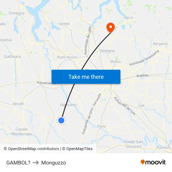 Gambol to Monguzzo map