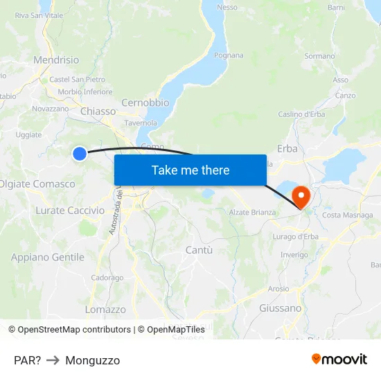 Parre to Monguzzo map