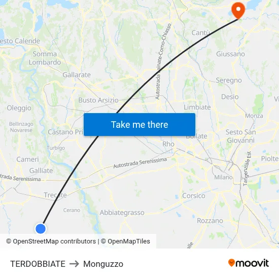TERDOBBIATE to Monguzzo map