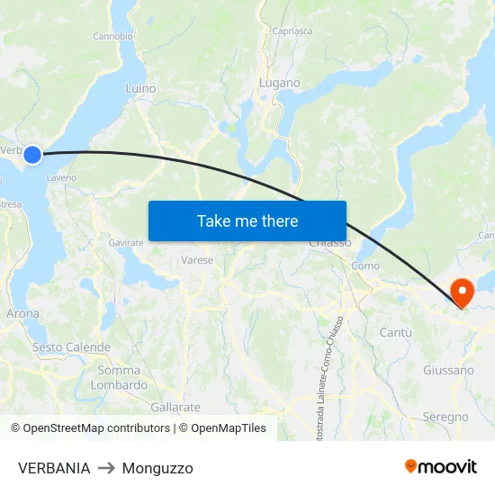 VERBANIA to Monguzzo map