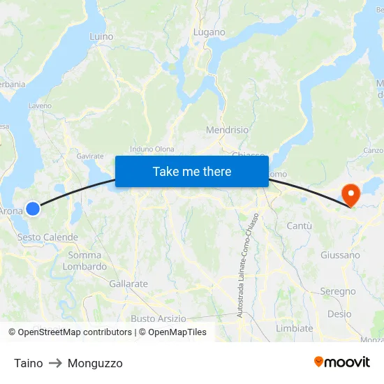 Taino to Monguzzo map