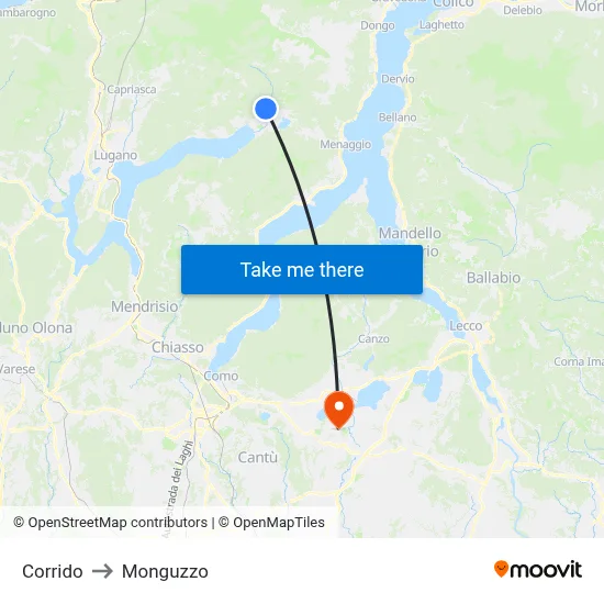 Corrido to Monguzzo map