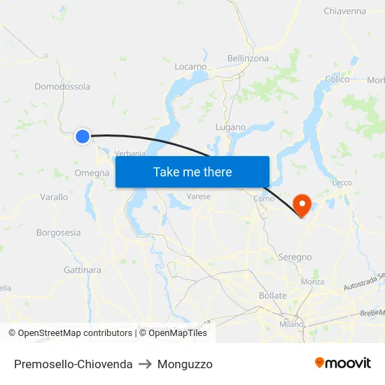 Premosello-Chiovenda to Monguzzo map