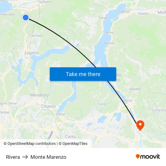 Rivera to Monte Marenzo map