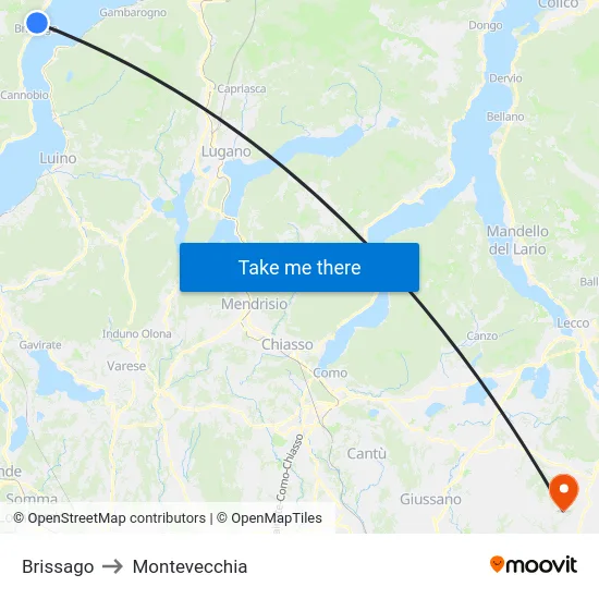 Brissago to Montevecchia map