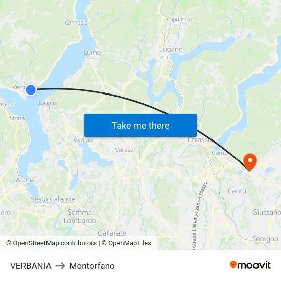 VERBANIA to Montorfano map