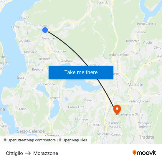Cittiglio to Morazzone map