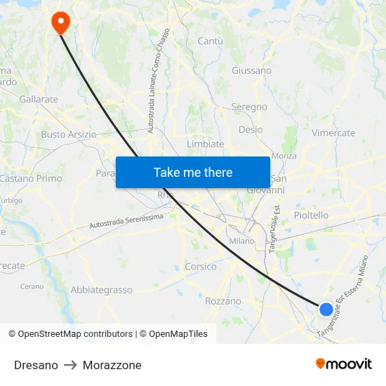 Dresano to Morazzone map