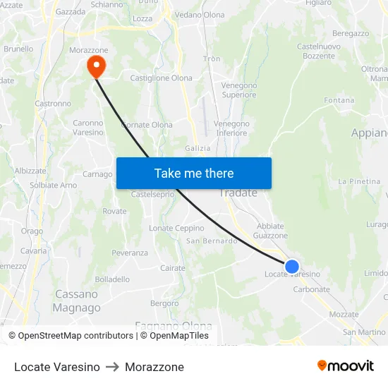 Locate Varesino to Morazzone map