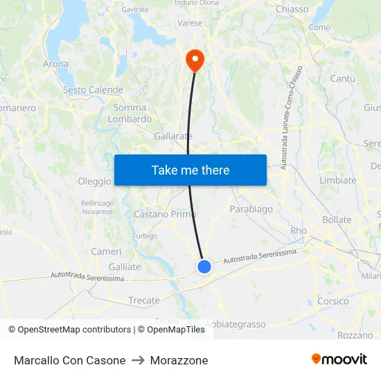 Marcallo con Casone to Morazzone map