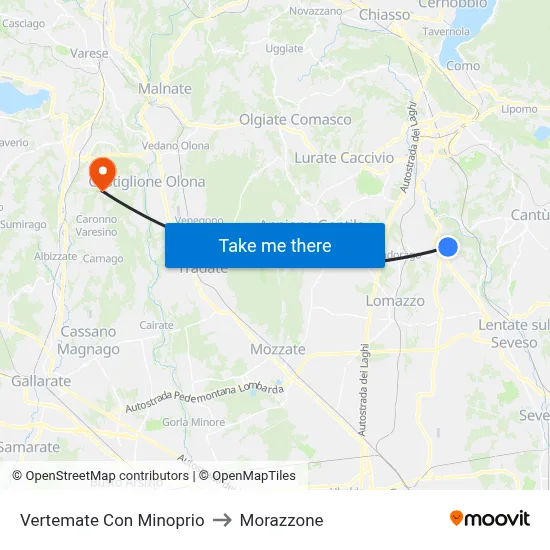 Vertemate Con Minoprio to Morazzone map