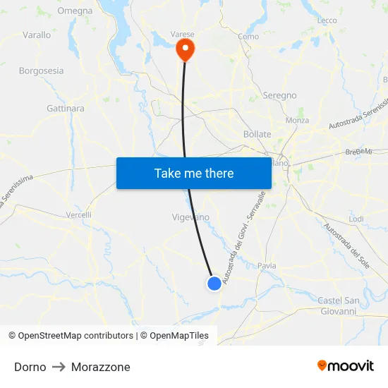 Dorno to Morazzone map