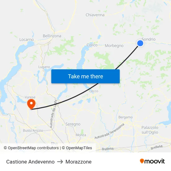 Castione Andevenno to Morazzone map