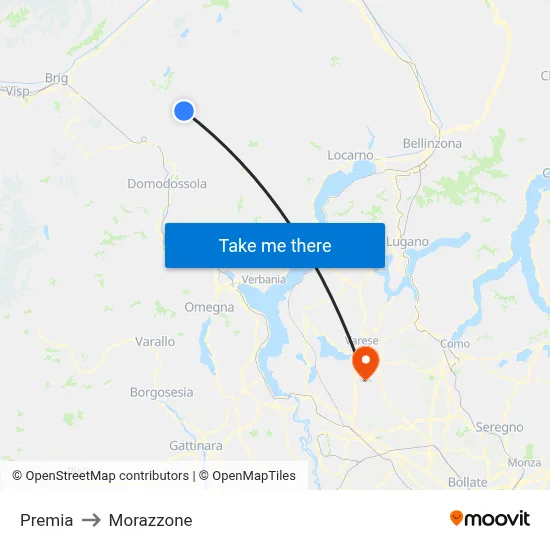 Premia to Morazzone map