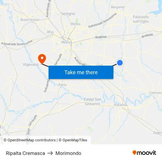 Ripalta Cremasca to Morimondo map