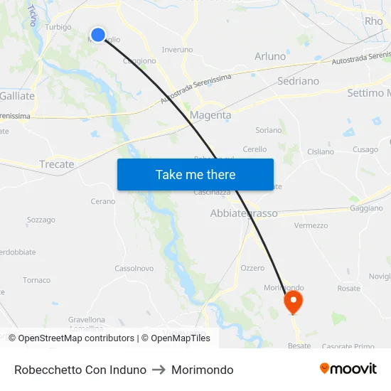 Robecchetto Con Induno to Morimondo map