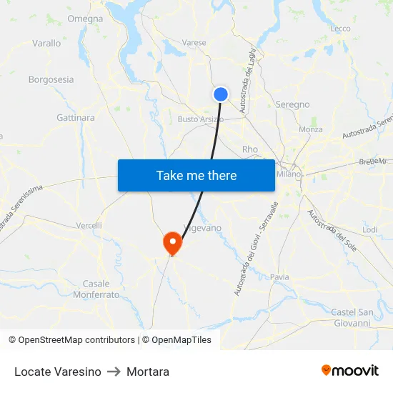 Locate Varesino to Mortara map