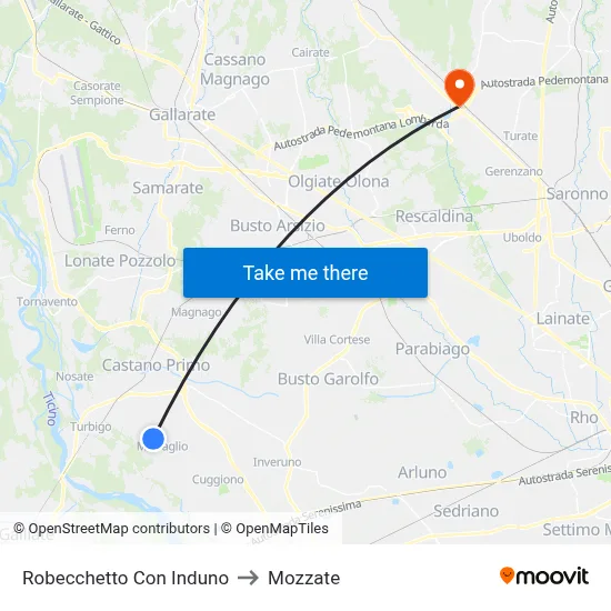 Robecchetto Con Induno to Mozzate map
