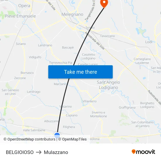 BELGIOIOSO to Mulazzano map