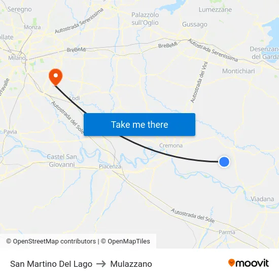 San Martino Del Lago to Mulazzano map